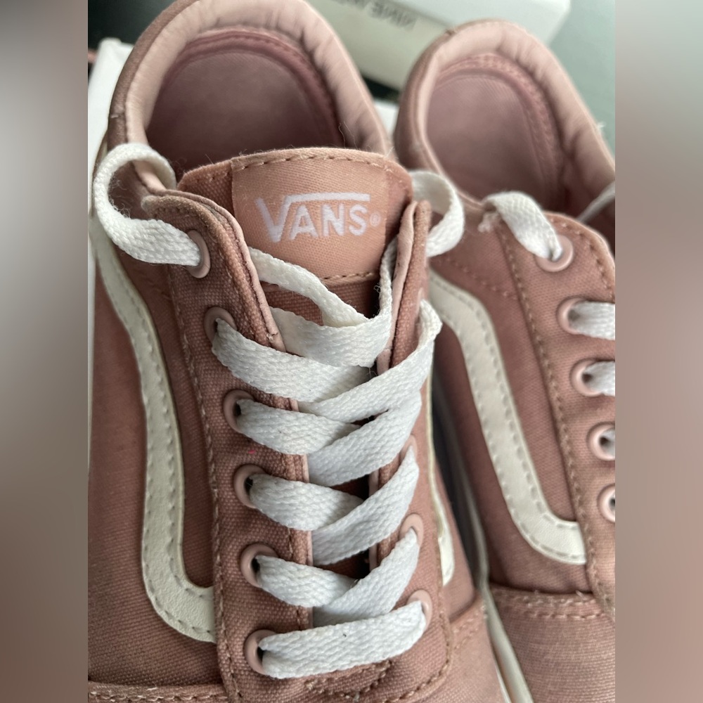 Vans Old Skool Canvas Low Cut Light Baby Pink and White Sneakers - Picture 9 of 11